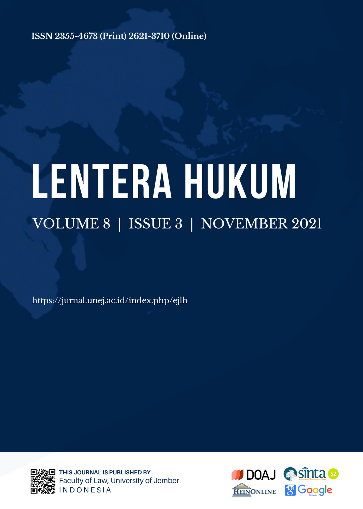					View Vol. 8 No. 3 (2021): LENTERA HUKUM
				